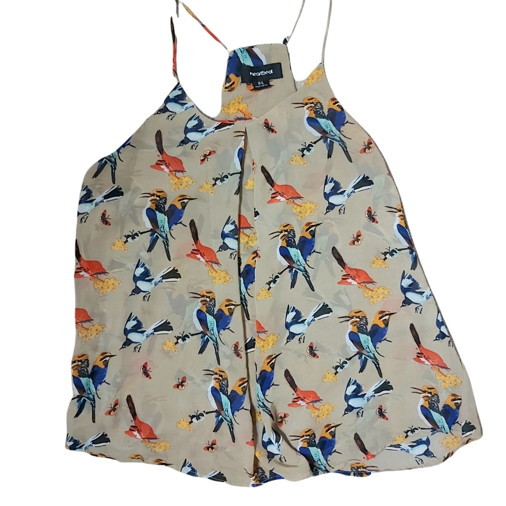 Bird Graphic Print Shirt L